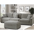 Deep Sectional Sofa with Chaise 3 Seat Modular Sofa Chenille Couch Gray