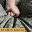 Deep Sectional Sofa with Chaise 3 Seat Modular Sofa Chenille Couch Gray