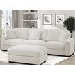 Large Sectional Sofa with Chaise 3 Seat Modular Sofa Chenille Couch White