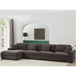 Modern Deep Couch with Chaise Chenille Modular Sectional Sofa Livnig Room Gray