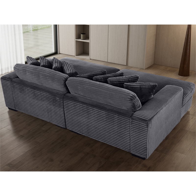 Chaise Sofa Bed Gray 105 Inch Sleeper Chair Bed Fabric Sofa Chaise Lounge Indoor