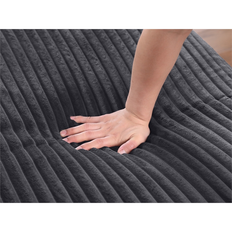 Chaise Sofa Bed Gray 105 Inch Sleeper Chair Bed Fabric Sofa Chaise Lounge Indoor