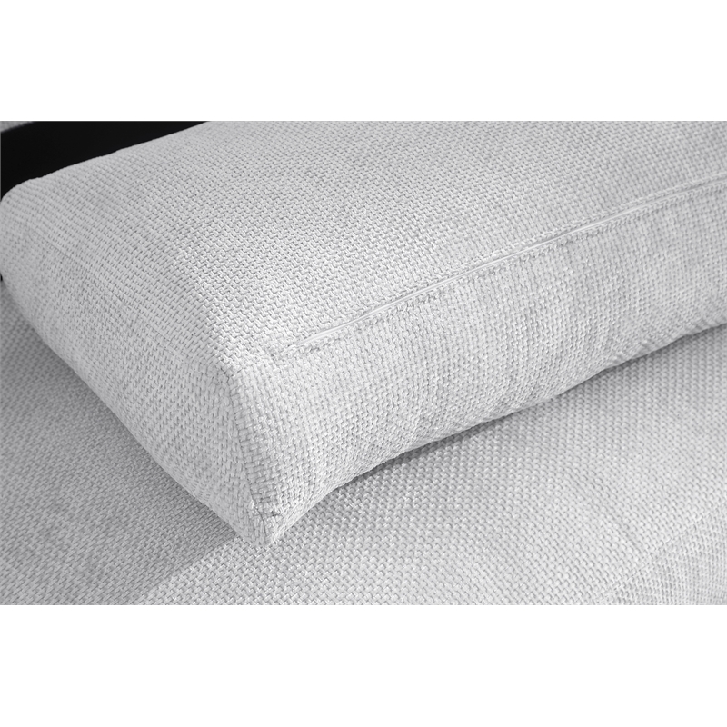 Luis Polyester Upholstered Modern Sectional Sofa Loveseat with Ottoman Gray