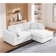 Luis Polyester Upholstered Modern Sectional Sofa Loveseat with Ottoman White
