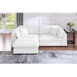 Luis Polyester Upholstered Modern Sectional Sofa Loveseat with Ottoman White