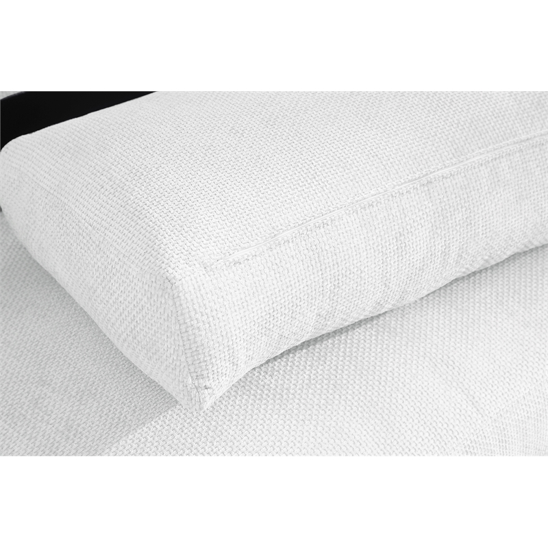 Luis Polyester Upholstered Modern Sectional Sofa Loveseat with Ottoman White