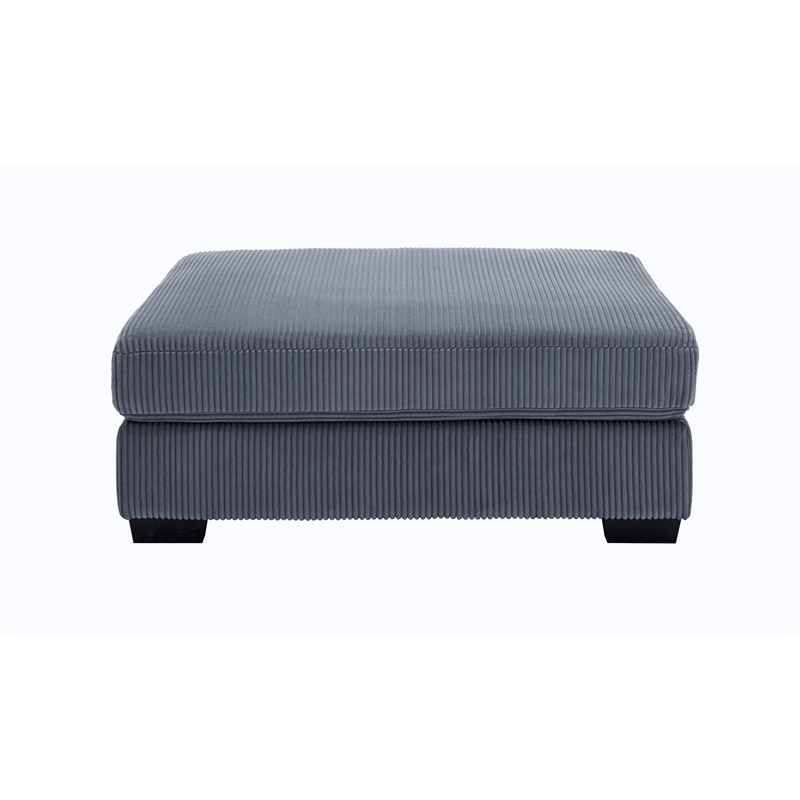 Jane Polyester Upholstered Sectional Comfy Sofa With Ottoman Dark Gray