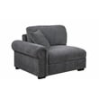 Oliver Polyester Sectional Sofa Couch w/Ottoman & Cup holder & Charger Dark Gray
