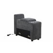 Oliver Polyester Sectional Sofa Couch w/Ottoman & Cup holder & Charger Dark Gray