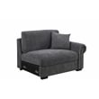 Oliver Polyester Sectional Sofa Couch w/Ottoman & Cup holder & Charger Dark Gray