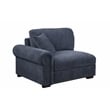 Oliver Polyester Sectional Sofa Couch with Ottoman & Cup holder & Charger Blue
