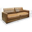 Hello Sofa Home Raffa 3-Seater Contemporary Top Grain Leather Sofa in Brown