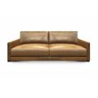 Hello Sofa Home Raffa 3-Seater Contemporary Top Grain Leather Sofa in Brown