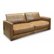 Hello Sofa Home Raffa 3-Seater Contemporary Top Grain Leather Sofa in Brown