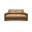Hello Sofa Home Raffa Contemporary Top Grain Leather Loveseat in Brown