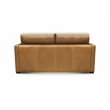 Hello Sofa Home Raffa Contemporary Top Grain Leather Loveseat in Brown