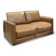 Hello Sofa Home Raffa Contemporary Top Grain Leather Loveseat in Brown