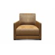 Hello Sofa Home Raffa Contemporary Top Grain Leather Club Armchair in Brown