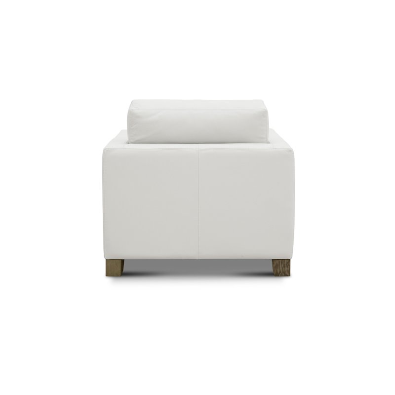 Hello Sofa Home Galaxy Modern Top Grain Leather Club Armchair in White