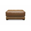 Hello Sofa Home Raffa Contemporary Top Grain Leather Ottoman in Brown