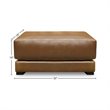 Hello Sofa Home Raffa Contemporary Top Grain Leather Ottoman in Brown