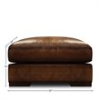 Hello Sofa Home Ramba Contemporary Top Grain Leather Ottoman in Brown