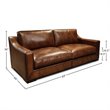 Hello Sofa Home Ramba Contemporary Top Grain Leather Loveseat in Brown