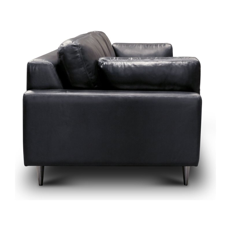 Hello Sofa Home Skyline Modern Top Grain Leather Americana Sofa in Navy Blue