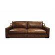 Hello Sofa Home Ramba 3-Seater Contemporary Top Grain Leather Sofa in Brown
