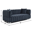 Luxurious Luna Velvet Sofa In Black Color
