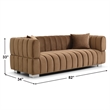 Luxurious Luna Velvet Sofa in Brown Color