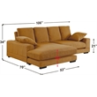 Daisy Convertible Sectional Sofa Couch with L-Shaped Design in Mango Color