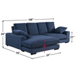 Daisy Convertible Sectional Sofa Couch with L-Shaped Design