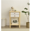 Solid Pine Wood 2 Drawer Nightstand