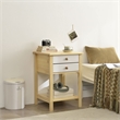 Solid Pine Wood 2 Drawer Nightstand