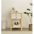 Solid Pine Wood 2 Drawer Nightstand