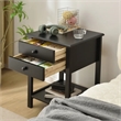 Solid Pine Wood 2 Drawer Nightstand
