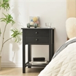 Solid Pine Wood 2 Drawer Nightstand