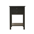 Solid Pine Wood 2 Drawer Nightstand