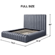 Avalon Velvet Upholstered Full Platform Bed in Gray