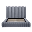 Avalon Velvet Upholstered Full Platform Bed in Gray