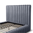 Avalon Velvet Upholstered Full Platform Bed in Gray