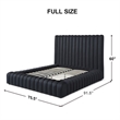Avalon Velvet Upholstered Full Platform Bed in Black