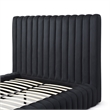Avalon Velvet Upholstered Full Platform Bed in Black
