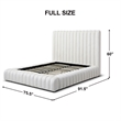Avalon Velvet Upholstered Full Platform Bed in Cream