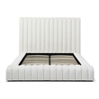 Avalon Velvet Upholstered Full Platform Bed in Cream