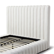 Avalon Velvet Upholstered Full Platform Bed in Cream