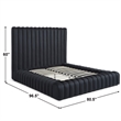 Avalon Velvet Upholstered Queen Platform Bed in Black