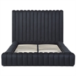 Avalon Velvet Upholstered Queen Platform Bed in Black