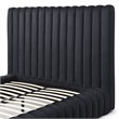 Avalon Velvet Upholstered Queen Platform Bed in Black
